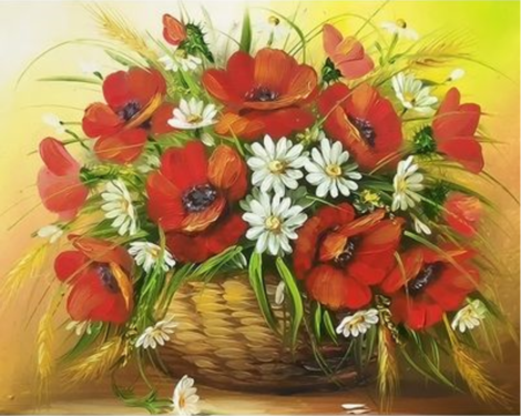 Poppy Flower Diy Paint By Numbers Kits UK PL0119