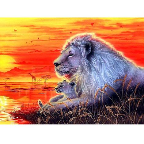 Animal Lion Paint By Numbers Kits UK AN0439
