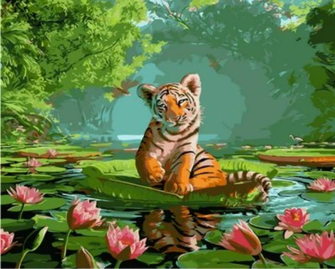 Animal Tiger Diy Paint By Numbers Kits UK AN0398