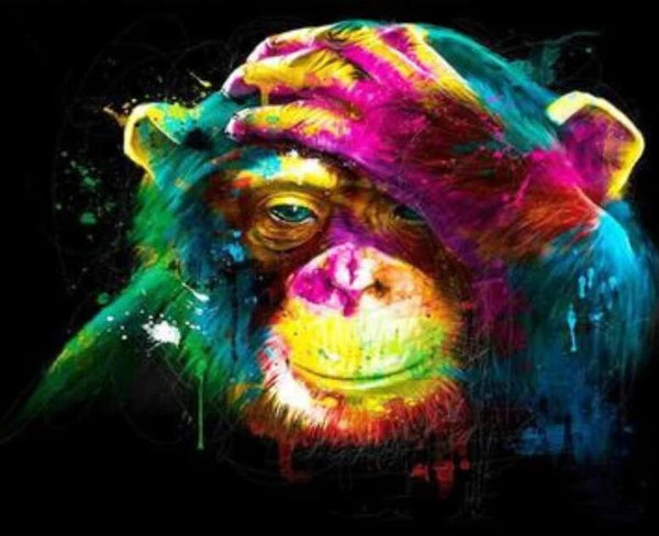 Animal Colorful Monkey Diy Paint By Numbers Kits For Adults UK AN0169
