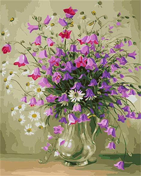 Flower Diy Paint By Numbers Kits UK PL0018