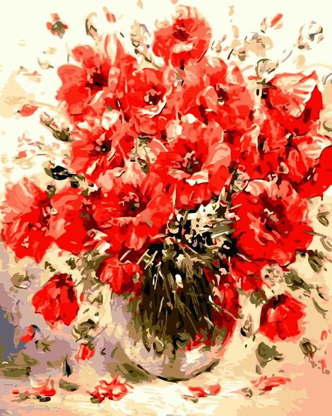 Poppy Flower Diy Paint By Numbers Kits UK PL0230