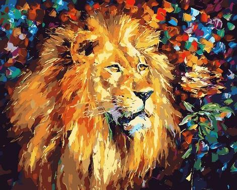 Animal Lion Diy Paint By Numbers Kits UK AN0034