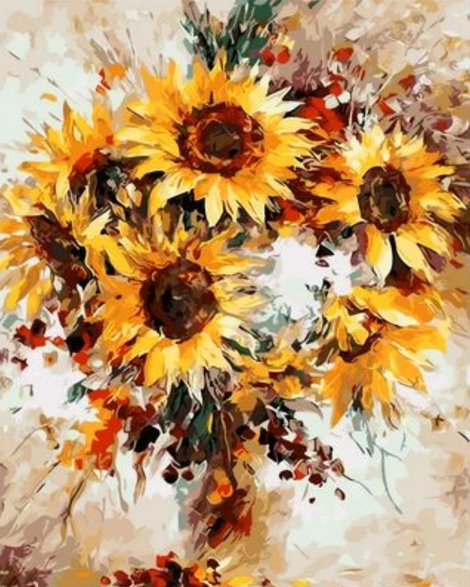 Sunflower Diy Paint By Numbers Kits UK PL0355