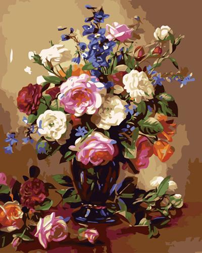 Flower Diy Paint By Numbers Kits UK PL0423