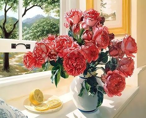 Flower Diy Paint By Numbers Kits UK PL0433