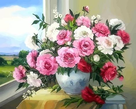 Flower Diy Paint By Numbers Kits UK PL0434
