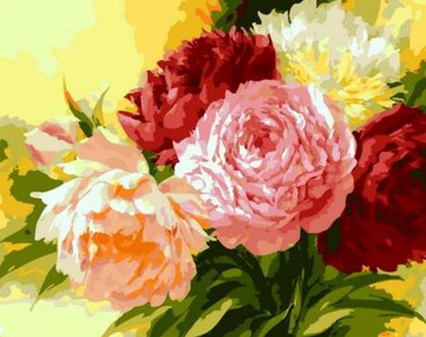Flower Diy Paint By Numbers Kits UK PL0438