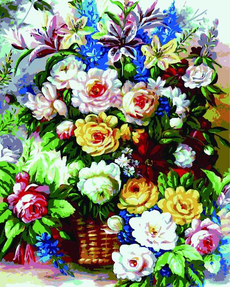 Flower Diy Paint By Numbers Kits UK PL0457