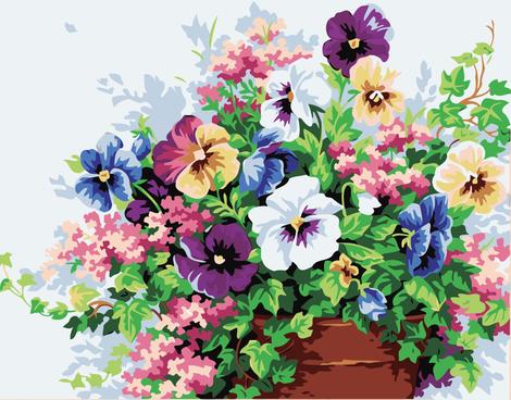 Flower Diy Paint By Numbers Kits UK PL0567