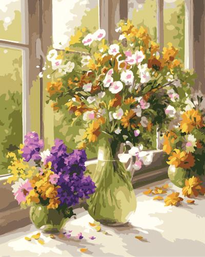 Flower Diy Paint By Numbers Kits UK PL0589