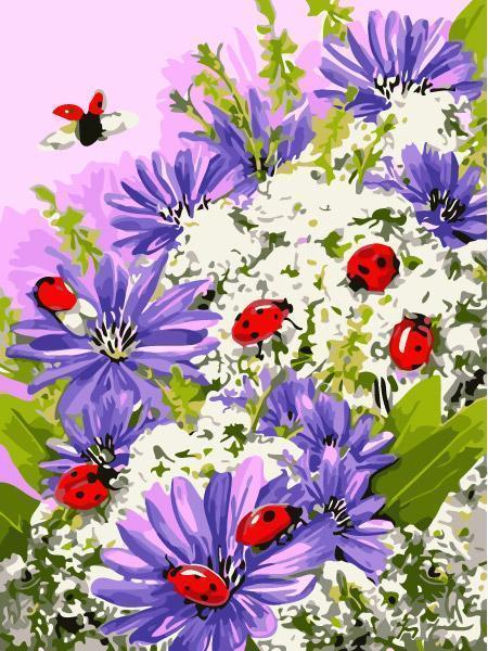 Flower Diy Paint By Numbers Kits UK PL0608