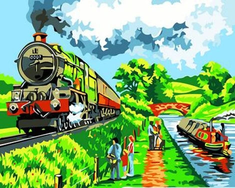 Train Diy Paint By Numbers Kits UK VE0054