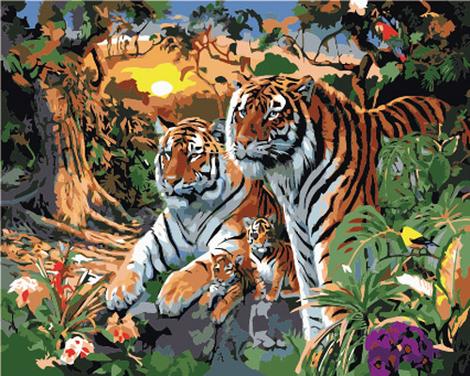 Animal Tiger Diy Paint By Numbers Kits UK AN0414