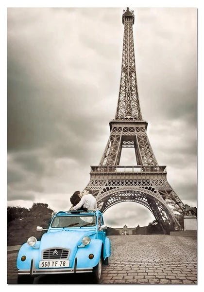 Car Landscape Eiffel Tower Diy Paint By Numbers Kits LS283