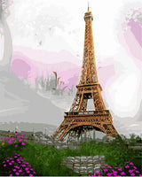 Landscape Eiffel Tower Diy Paint By Numbers Kits LS294