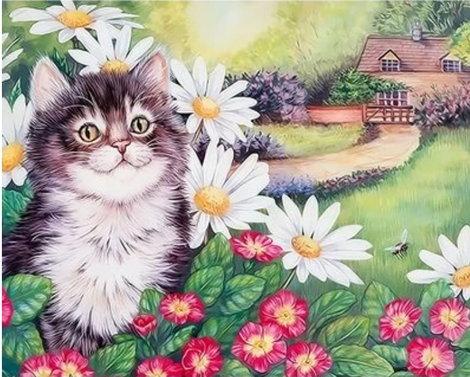 Cat Diy Paint By Numbers Kits UK PE0283
