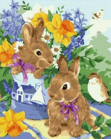 Animal Rabbit Diy Paint By Numbers Kits UK FA0152