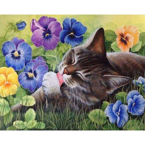 Lovely Cat Diy Paint By Numbers Kits UK PE0302