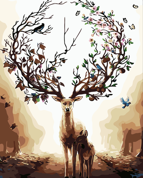 Deer Diy Paint By Numbers Kits UK AN0107