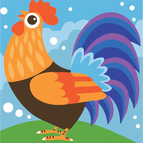 Small Size Cock Diy Paint By Numbers Kits Uk For Kids Beginners UK FK202