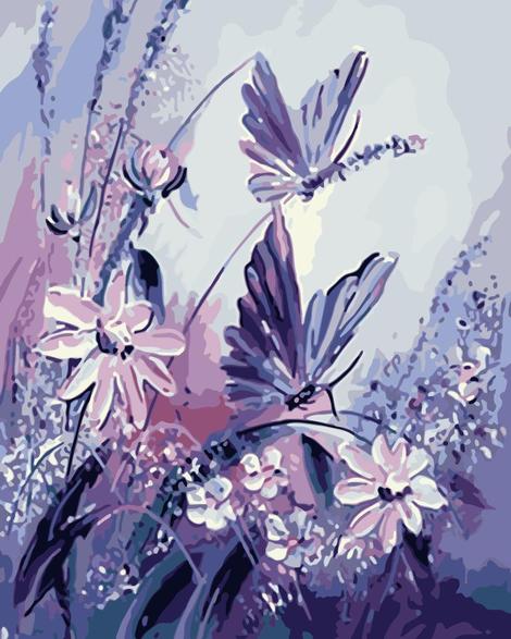 Butterfly Diy Lily Paint By Numbers Kits UK PL0112