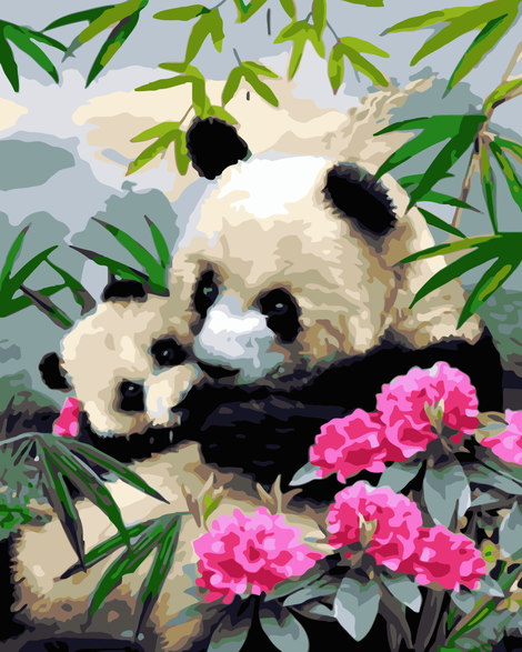 Lovely Panda Diy Paint By Numbers Kits UK AN0148