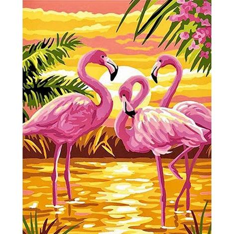 Pink Flamingo Diy Paint By Numbers Kits UK AN0180