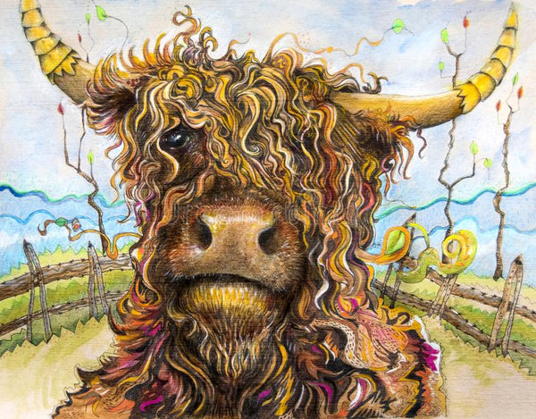 Highland Cow Diy Paint By Numbers Kits UK AN0194