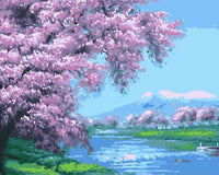 Cherry Blossoms Diy Paint By Numbers Kits UK PL0197