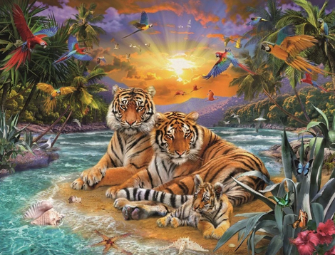 Animal Tiger Paint By Numbers Kits UK AN0019