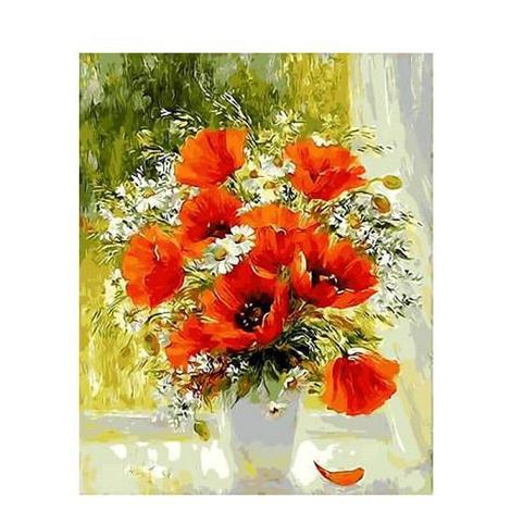 Poppy Flower Diy Paint By Numbers Kits UK PL0206