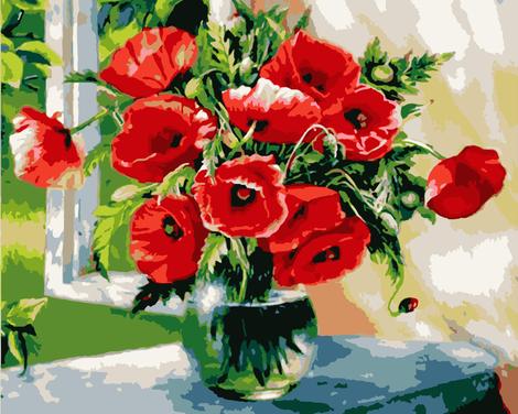 Poppy Flower Diy Paint By Numbers Kits UK PL0210