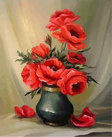 Poppy Flower Diy Paint By Numbers Kits UK PL0212