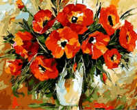 Poppy Flower Diy Paint By Numbers Kits UK PL0225