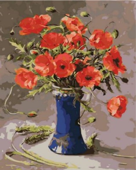 Poppy Flower Diy Paint By Numbers Kits UK PL0226