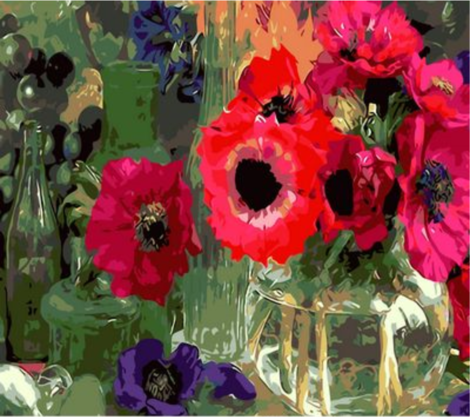 Poppy Flower Diy Paint By Numbers Kits UK PL0228