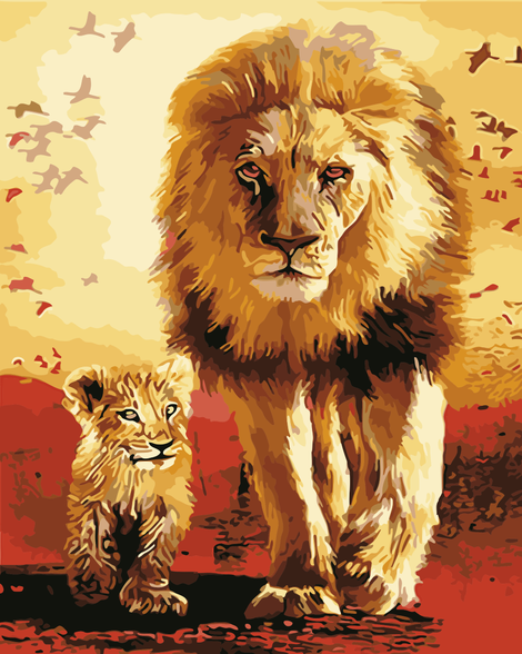 Lion Diy Paint By Numbers Kits UK AN0026