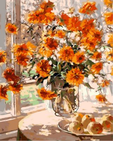 Chrysanthemum Diy Paint By Numbers Kits UK PL0275