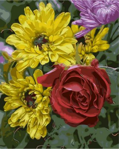 Chrysanthemum Diy Paint By Numbers Kits UK PL0308