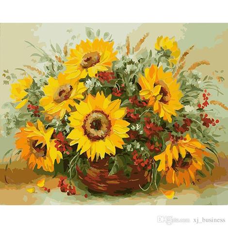 Sunflower Diy Paint By Numbers Kits UK PL0363