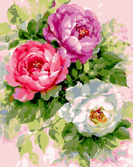 Flower Diy Paint By Numbers Kits UK PL0399