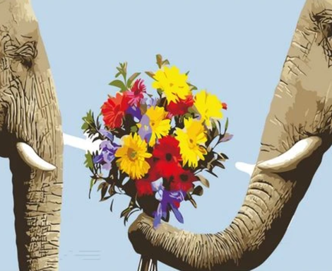 Animal Elephant Diy Paint By Numbers Kits UK AN0219