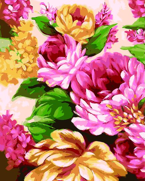 Flower Diy Paint By Numbers Kits UK PL0404