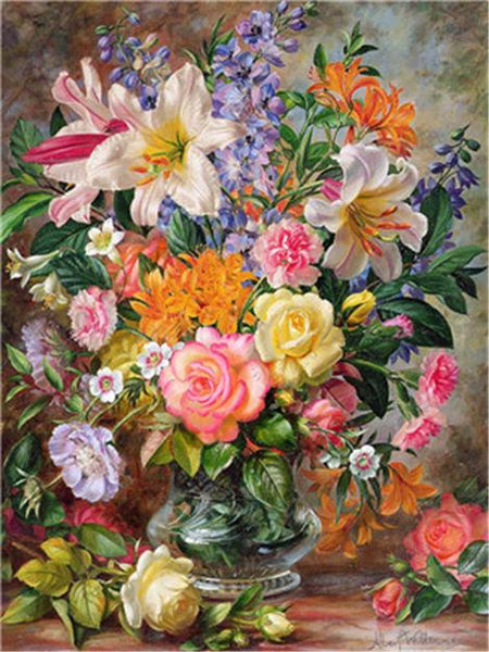 Flower Diy Paint By Numbers Kits UK PL0413