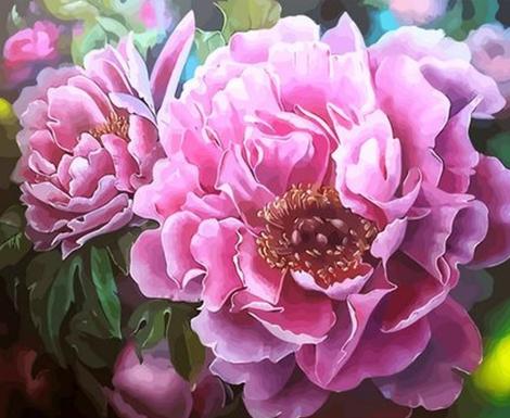 Flower Diy Paint By Numbers Kits UK PL0415