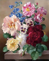 Flower Diy Paint By Numbers Kits UK PL0421