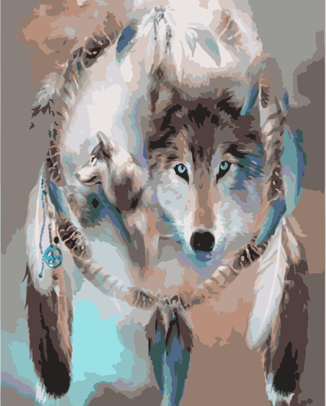 Wolf Diy Paint By Numbers Kits UK AN0044