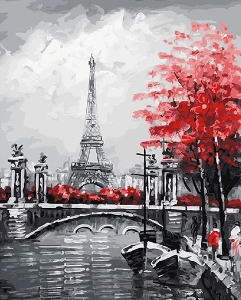 Eiffel Tower Landscape Diy Paint By Numbers Kits UK LS001