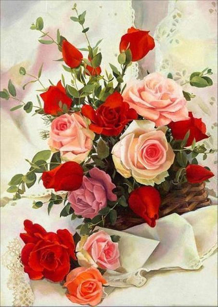 Rose Flowers Diy Paint By Numbers Kits UK PL0507